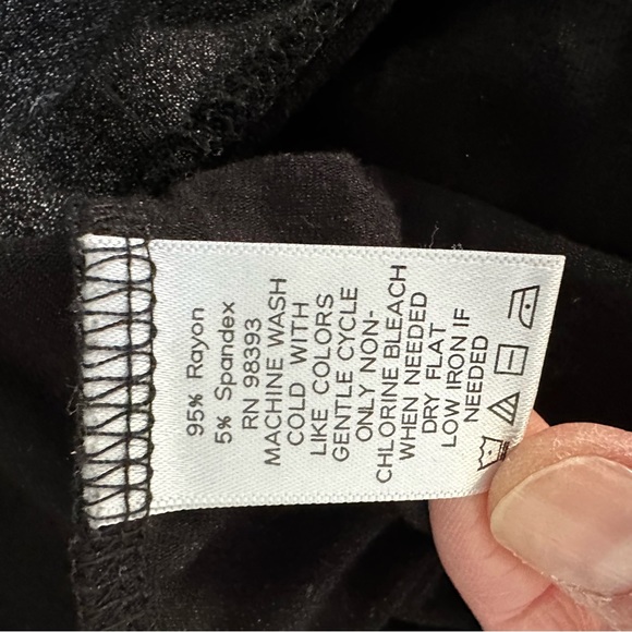 Belle Gray by Lisa Rinna Black/Gray Sparkle Long Sleeve Top Front Pocket Small - Picture 6 of 7